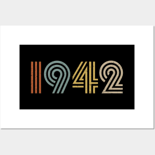 1942 Birth Year Retro Style Posters and Art